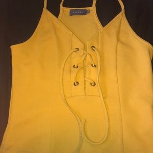 Mustard ribbed top